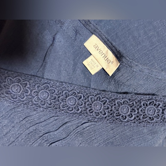 Avenue Deep Blue Lace Trim Top - Picture 6 of 7